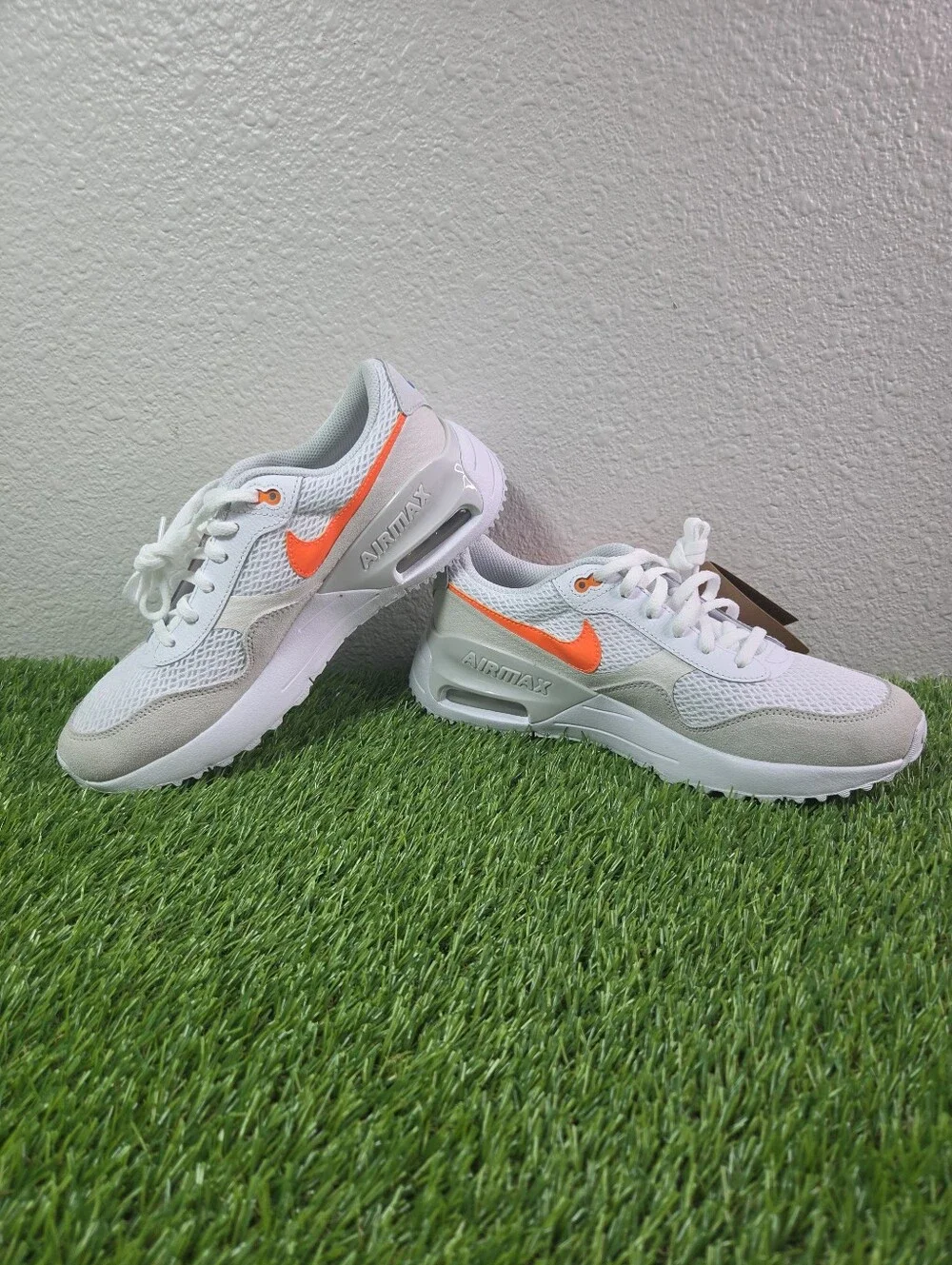 Nike Air Max SYSTM (GS) White/Orange/Phantom Kids Sneaker 6.5Y/Women's Size 8